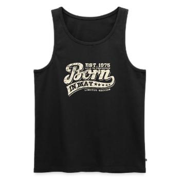 Born in May 1975 - Geburtstag - Geschenk - Männer Premium Bio Tank Top - Schwarz - Vorne - AI Model Male 178 light (178cm)