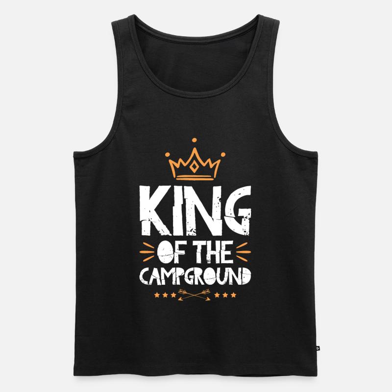 Camping King - Männer Premium Bio Tank Top - Schwarz