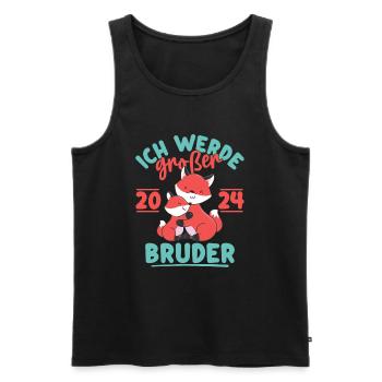 Großer Bruder 2024 Junge Geschwister Geburt - Männer Premium Bio Tank Top - Schwarz - Vorne - Michal (187cm)