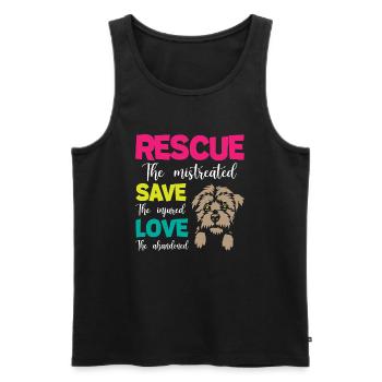 Rescue Save Love Dogs - Männer Premium Bio Tank Top - Schwarz - Vorne - AI Model Male 178 light (178cm)