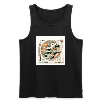 Cottagecore Sushi - Männer Premium Bio Tank Top - Schwarz - Vorne - Michal (187cm)