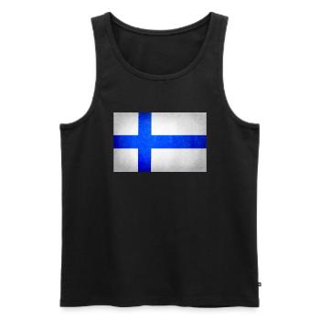 Flagge von Finnland, Finnland Flagge - Männer Premium Bio Tank Top - Schwarz - Vorne - AI Model Male 178 light (178cm)