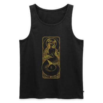 Zodiac sign - Capricorn - Line - gold - Men's Premium Organic Tank Top - black - Front - AI Model Male 178 light (178cm)