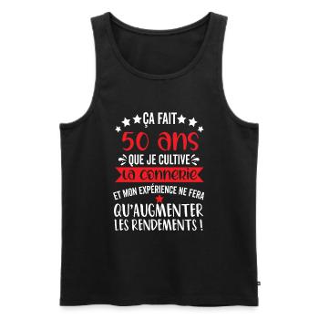 50 ans anniversaire cadeau homme humour connerie - Débardeur bio Premium Homme - noir - Devant - Michal (187cm)