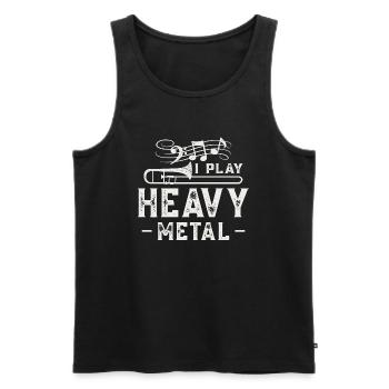 Trombone Player I joue Heavy Metal Marching Band - Débardeur bio Premium Homme - noir - Devant - Michal (187cm)