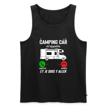 Camping-Car M'Appelle ! Je Dois Y Aller - Débardeur bio Premium Homme - noir - Devant - Michal (187cm)