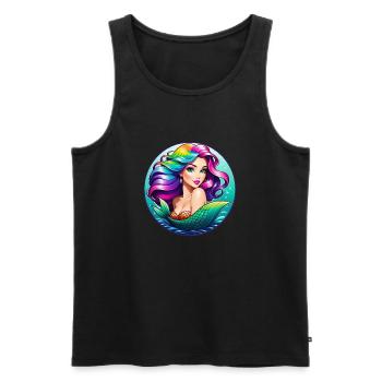 The Mermaid - Männer Premium Bio Tank Top - Schwarz - Vorne - AI Model Male 178 light (178cm)