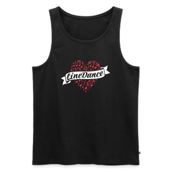Danse en ligne - Danse avec le cœur - Musique Cadeau - Débardeur bio Premium Homme - noir - Devant - AI Model Male 178 light (178cm)