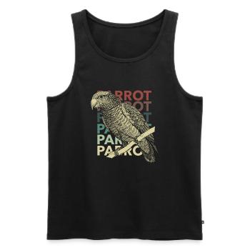 old style parrot design gift - Men's Premium Organic Tank Top - black - Front - Michal (187cm)