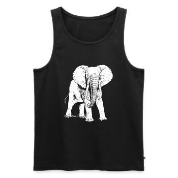 Cadeau animal éléphant - Débardeur bio Premium Homme - noir - Devant - AI Model Male 178 light (178cm)