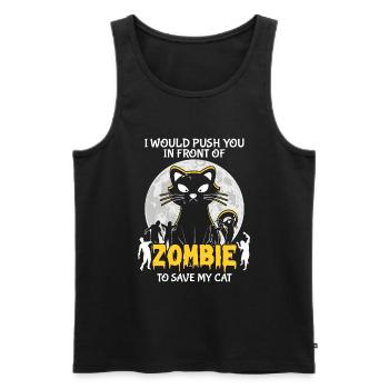 Halloween Katze Hexe - Männer Premium Bio Tank Top - Schwarz - Vorne - AI Model Male 178 light (178cm)