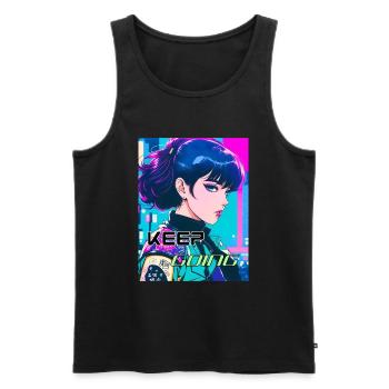 Keep Going ( Women Version) - Men's Premium Organic Tank Top - black - Front - Michal (187cm)