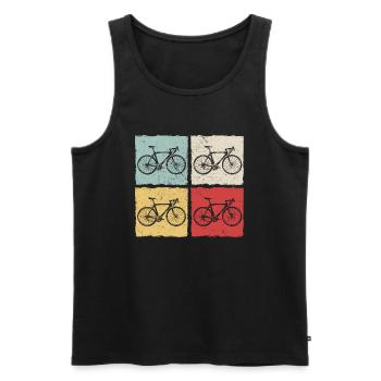 Fahrrad Fahrradfahrer Rad Retro Rennrad - Männer Premium Bio Tank Top - Schwarz - Vorne - Michal (187cm)