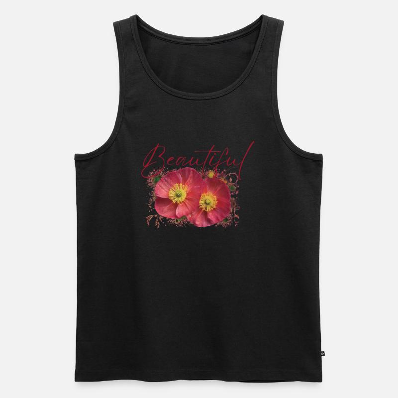 Schöne Athena-Blüten - Männer Premium Bio Tank Top - Schwarz