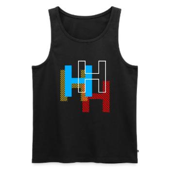H Letter - Men's Premium Organic Tank Top - black - Front - AI Model Male 178 light (178cm)