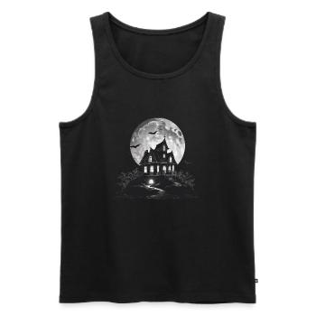 Haunted Manor Under the Full Moon - Men's Premium Organic Tank Top - black - Front - AI Model Male 178 light (178cm)