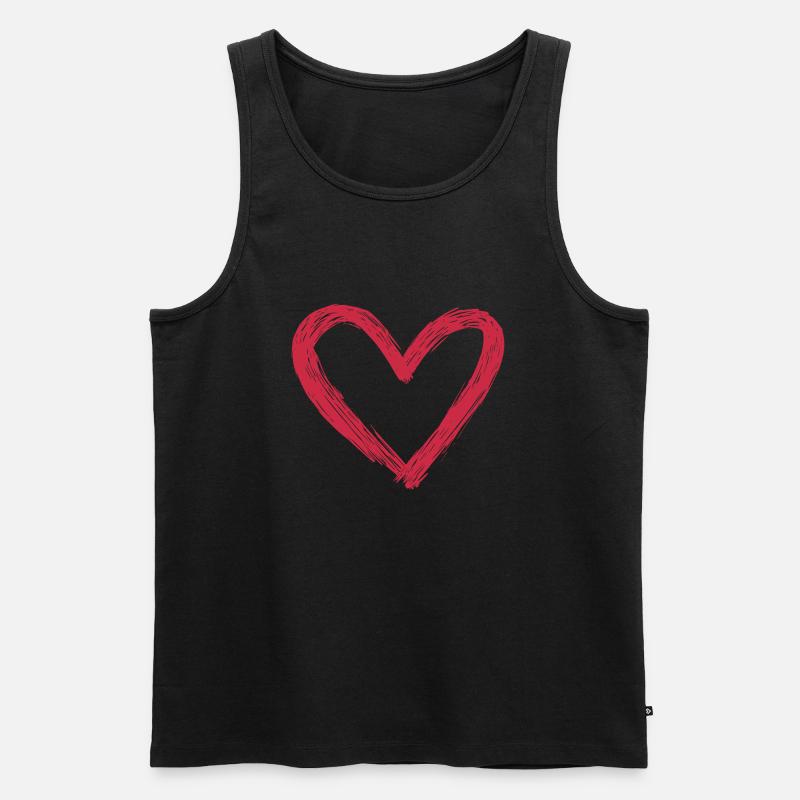 Süßes Rotes Herz - Männer Premium Bio Tank Top - Schwarz