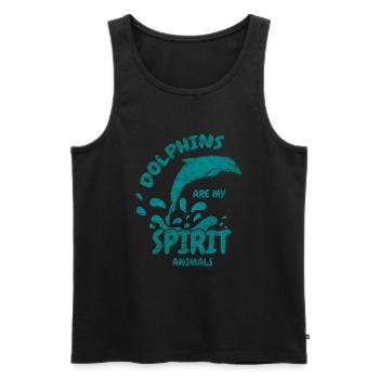 Dolphin dolphin marine animal sea gift - Men's Premium Organic Tank Top - black - Front - AI Model Male 178 light (178cm)