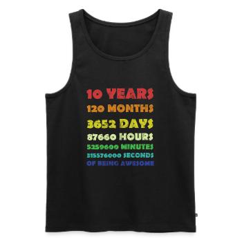 10 Jahre alt 10. Geburtstag Vintage Retro - Männer Premium Bio Tank Top - Schwarz - Vorne - Michal (187cm)
