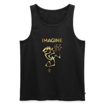 Imagine Fantasy Dragon Tattoo Style Design - Men's Premium Organic Tank Top - black - Front - AI Model Male 178 light (178cm)