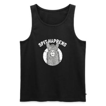 Cooler Lama Spruch Alpaca Witz Lustiges Zoo Tier - Männer Premium Bio Tank Top - Schwarz - Vorne - AI Model Male 178 light (178cm)