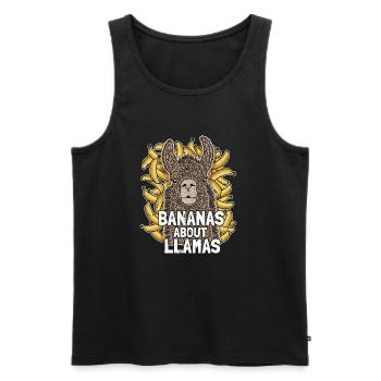 Crazy About Lamas I Bananas About Llamas - Débardeur bio Premium Homme - noir - Devant - Michal (187cm)