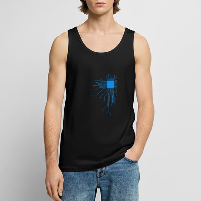platine blau computer pc Admin Core cpu Nerd code Männer Premium Bio Tank Top