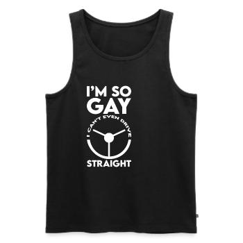 Je suis tellement gay que je ne peux même pas conduire droit 2 - Débardeur bio Premium Homme - noir - Devant - Michal (187cm)