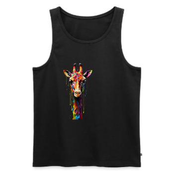 Rainbow Giraffe - Männer Premium Bio Tank Top - Schwarz - Vorne - AI Model Male 178 light (178cm)