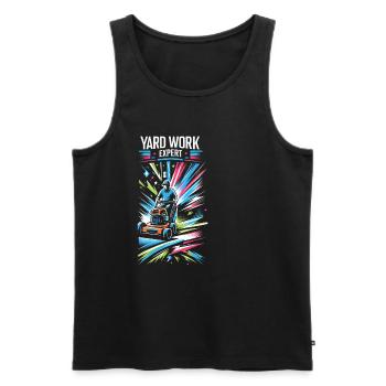 Yard Work Expert 15 - Männer Premium Bio Tank Top - Schwarz - Vorne - AI Model Male 178 light (178cm)