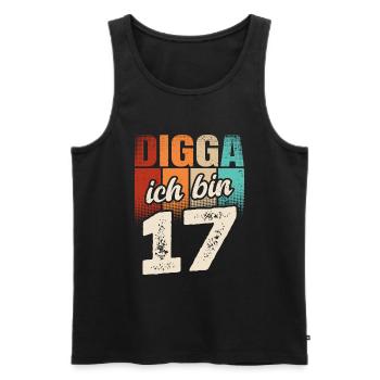 Digga Ich Bin 17 Jahre 17. Geburtstag - Männer Premium Bio Tank Top - Schwarz - Vorne - Michal (187cm)