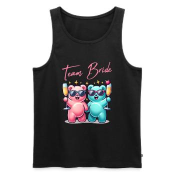 Team Bride Gummy Bears, tenue d’enterrement de vie de garçon d’honneur pour garçons d’honneur - Débardeur bio Premium Homme - noir - Devant - Michal (187cm)