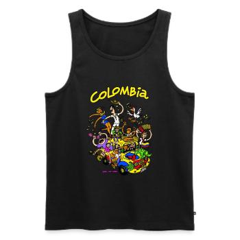 Chiva Colombia - Débardeur bio Premium Homme - noir - Devant - Michal (187cm)