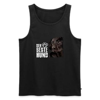Le meilleur chien - Labrador Brown - Débardeur bio Premium Homme - noir - Devant - AI Model Male 178 light (178cm)