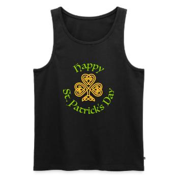 Happy St. Patrick's Day - Men's Premium Organic Tank Top - black - Front - AI Model Male 178 light (178cm)