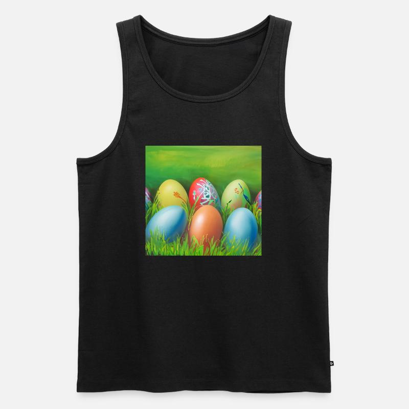 Bunte Ostereier - Männer Premium Bio Tank Top - Schwarz