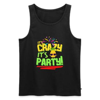 Wrapper - Es ist verrückt, es ist Party-Ananas - Männer Premium Bio Tank Top - Schwarz - Vorne - AI Model Male 178 light (178cm)