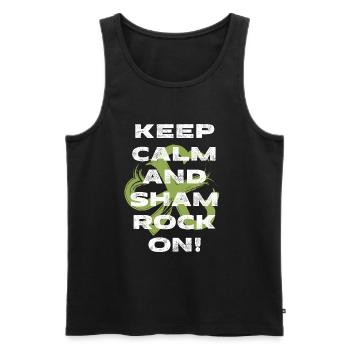 Keep calm and shamrock on. - Men's Premium Organic Tank Top - black - Front - Michal (187cm)