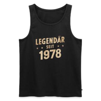 Légendaire depuis 1978 - Débardeur bio Premium Homme - noir - Devant - AI Model Male 178 light (178cm)