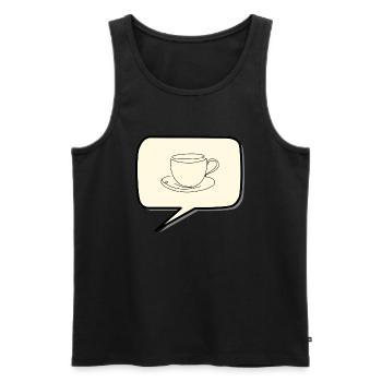 Coffee cup - Men's Premium Organic Tank Top - black - Front - Michal (187cm)