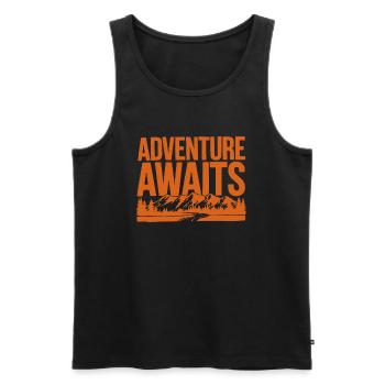 Adventure Awaits – Berge und Natur Design - Männer Premium Bio Tank Top - Schwarz - Vorne - Michal (187cm)