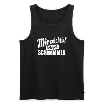 Mir reicht's ich geh schwimmen - Spruch - Männer Premium Bio Tank Top - Schwarz - Vorne - Michal (187cm)