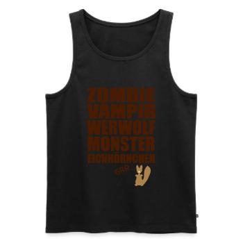 Monster Eichhörnchen - Männer Premium Bio Tank Top - Schwarz - Vorne - AI Model Male 178 light (178cm)