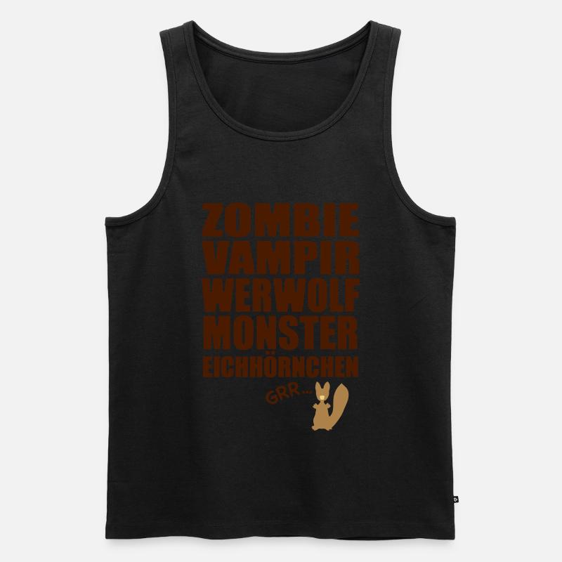 Monster Eichhörnchen - Männer Premium Bio Tank Top - Schwarz