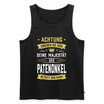 ...Seine Majestät der Patenonkel betritt den Raum - Männer Premium Bio Tank Top - Schwarz - Vorne - Michal (187cm)
