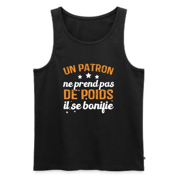 Un patron ne prend pas de poids, il se bonifie - Débardeur bio Premium Homme - noir - Devant - Michal (187cm)