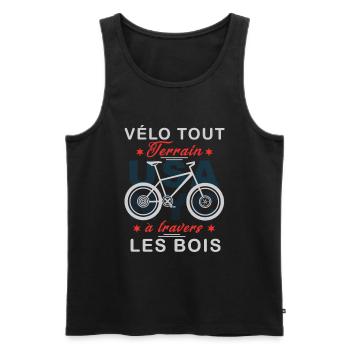 Vélo tout terrain à travers les bois - Débardeur bio Premium Homme - noir - Devant - Michal (187cm)