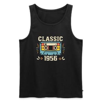 Vintage 1956 Retro Birthday Cassette 1956 - Men's Premium Organic Tank Top - black - Front - Michal (187cm)