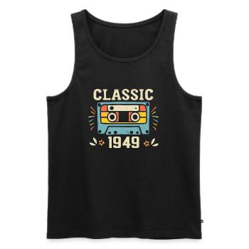 Vintage 1949 Cassette D'anniversaire Rétro 1949 - Débardeur bio Premium Homme - noir - Devant - Michal (187cm)