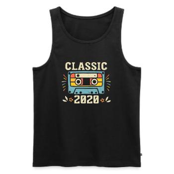 Vintage 2020 Cassette D'anniversaire Rétro 2020 - Débardeur bio Premium Homme - noir - Devant - Michal (187cm)